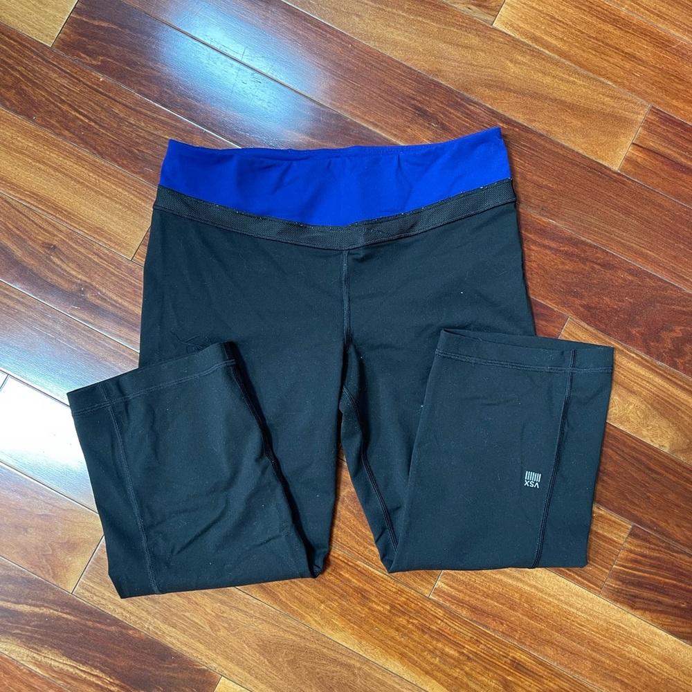 VSX Victorias Secret Sport Black and Blue Crop Leggings